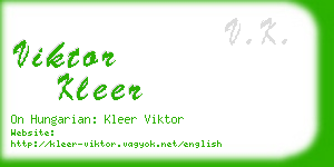 viktor kleer business card
